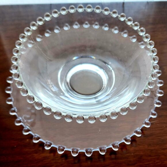 Imperial Glass Candlewick 8oz Bowl & Underplate mayonaise dip condiment serving - Picture 4 of 7